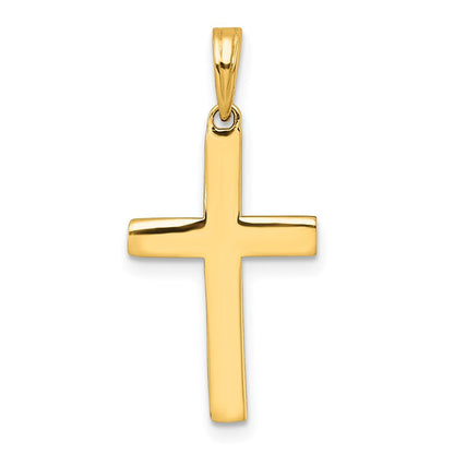 14K Gelb & Rhodium mit Rhodium Diamantiert Kreuz Anhänger