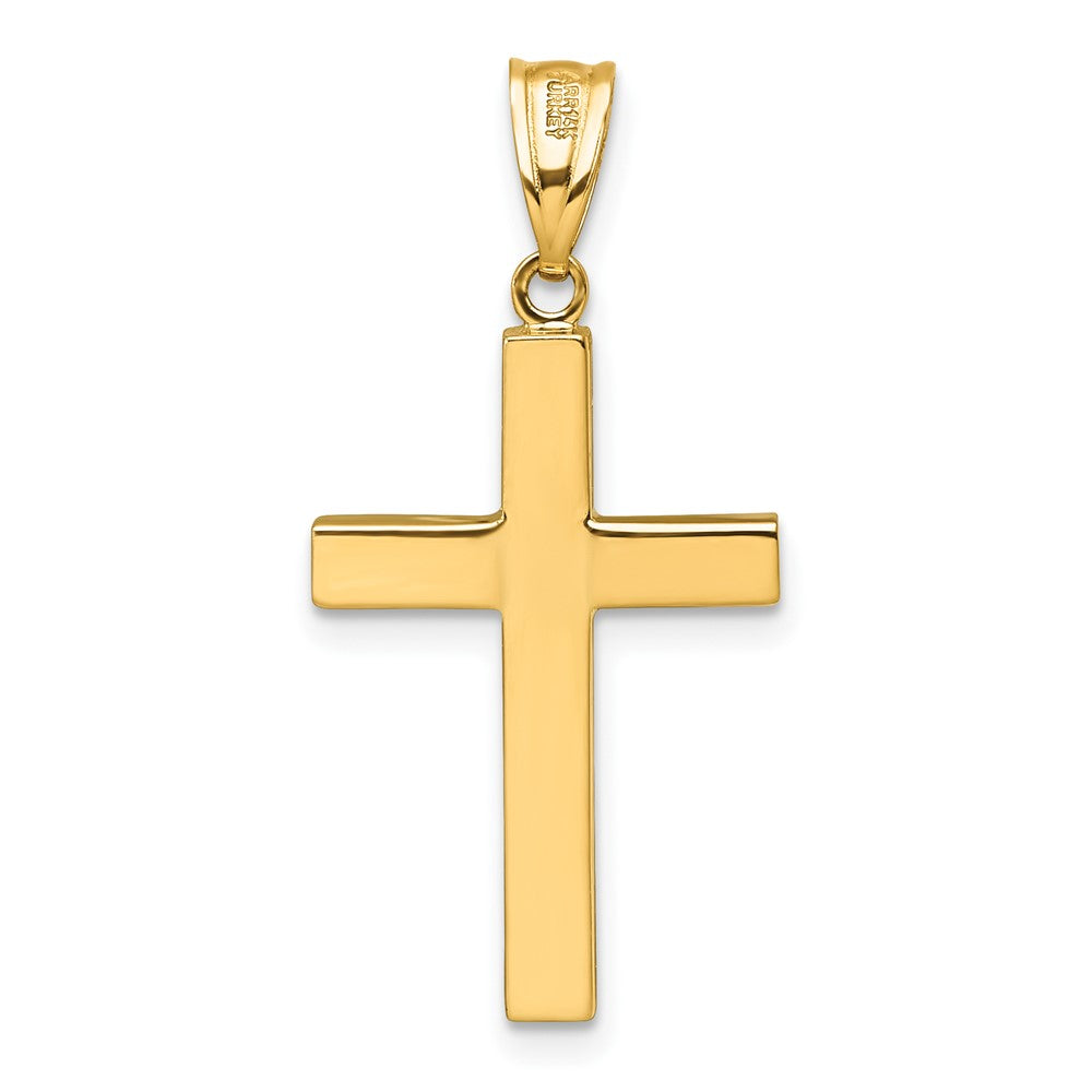 14K Gelbgold Poliert Hohl Kreuz Anhänger