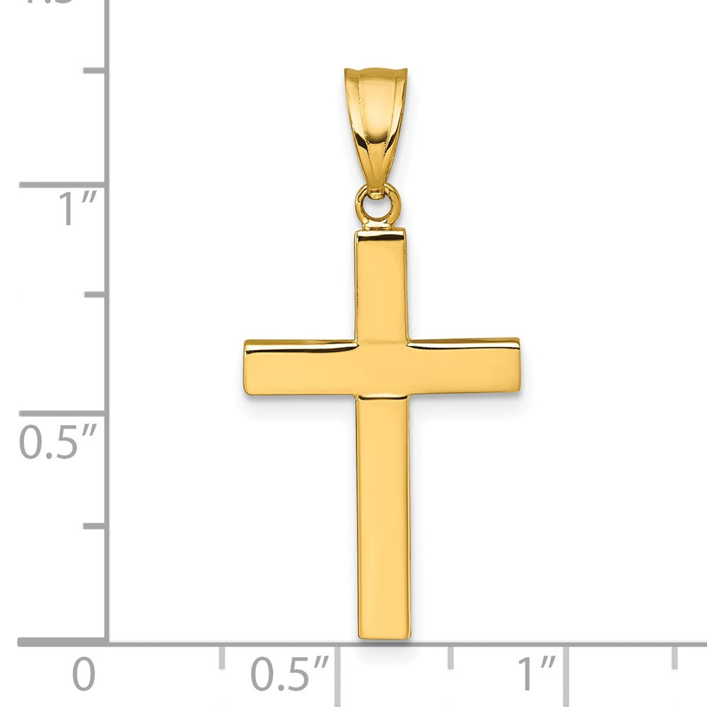 14K Gelbgold Poliert Hohl Kreuz Anhänger