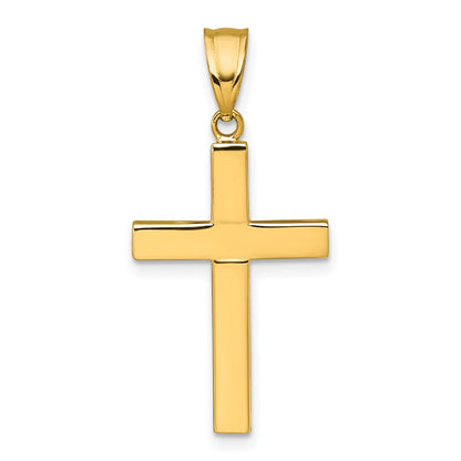 14K Gelbgold Poliert Hohl Kreuz Anhänger