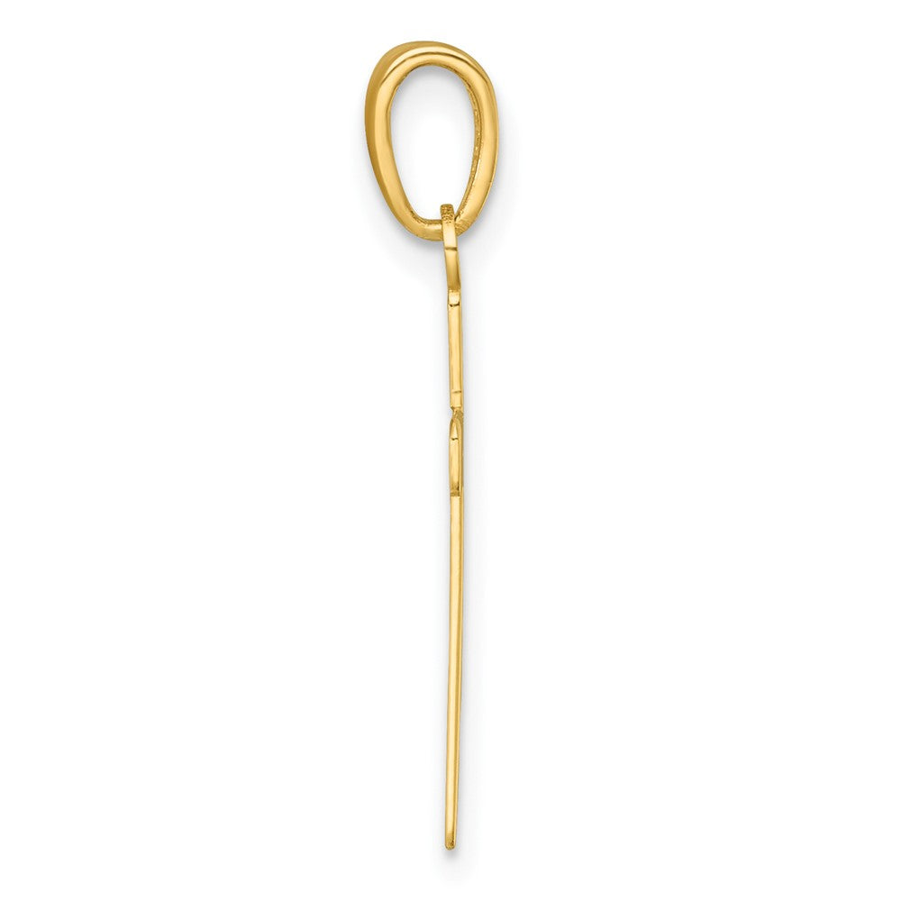 14K Gelbgold Poliert Groß Kreuz Charm