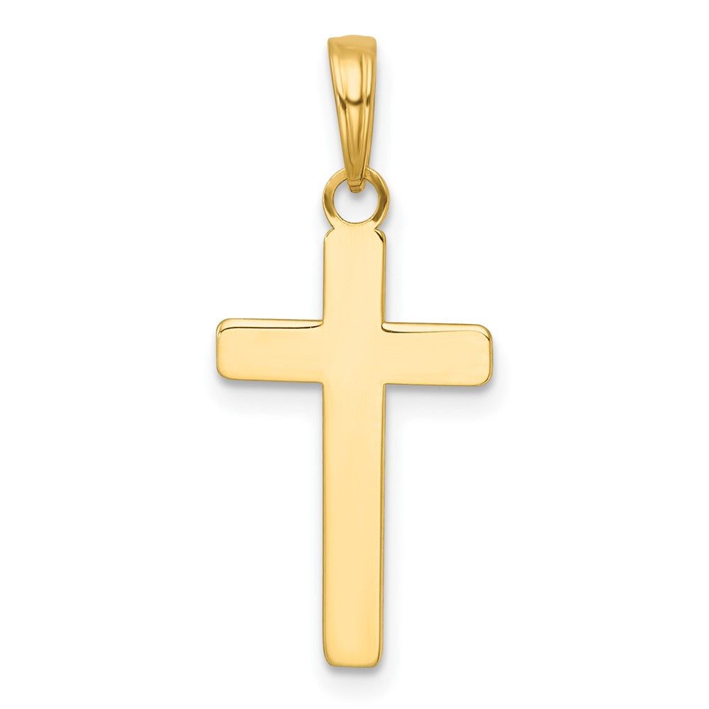 14K Gelbgold Poliert Groß Kreuz Charm