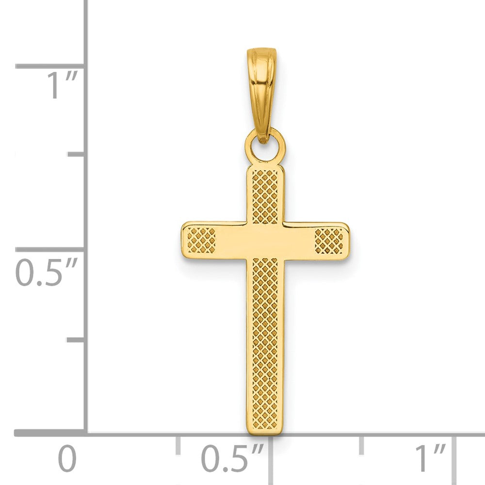 14K Gelbgold Poliert Groß Kreuz Charm