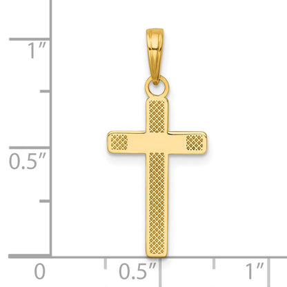 14K Gelbgold Poliert Groß Kreuz Charm