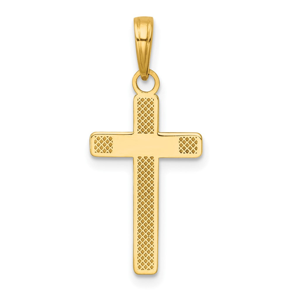 14K Gelbgold Poliert Groß Kreuz Charm
