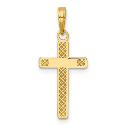 14K Gelbgold Poliert Groß Kreuz Charm