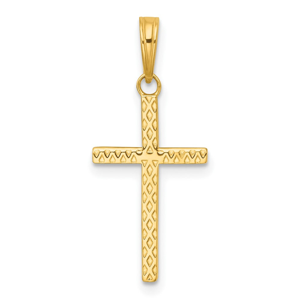 14K Gelbgold Poliert Kreuz Anhänger