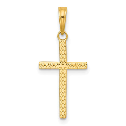 14K Gelbgold Poliert Kreuz Anhänger