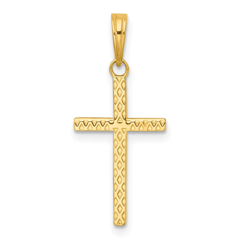 14K Gelbgold Poliert Kreuz Anhänger