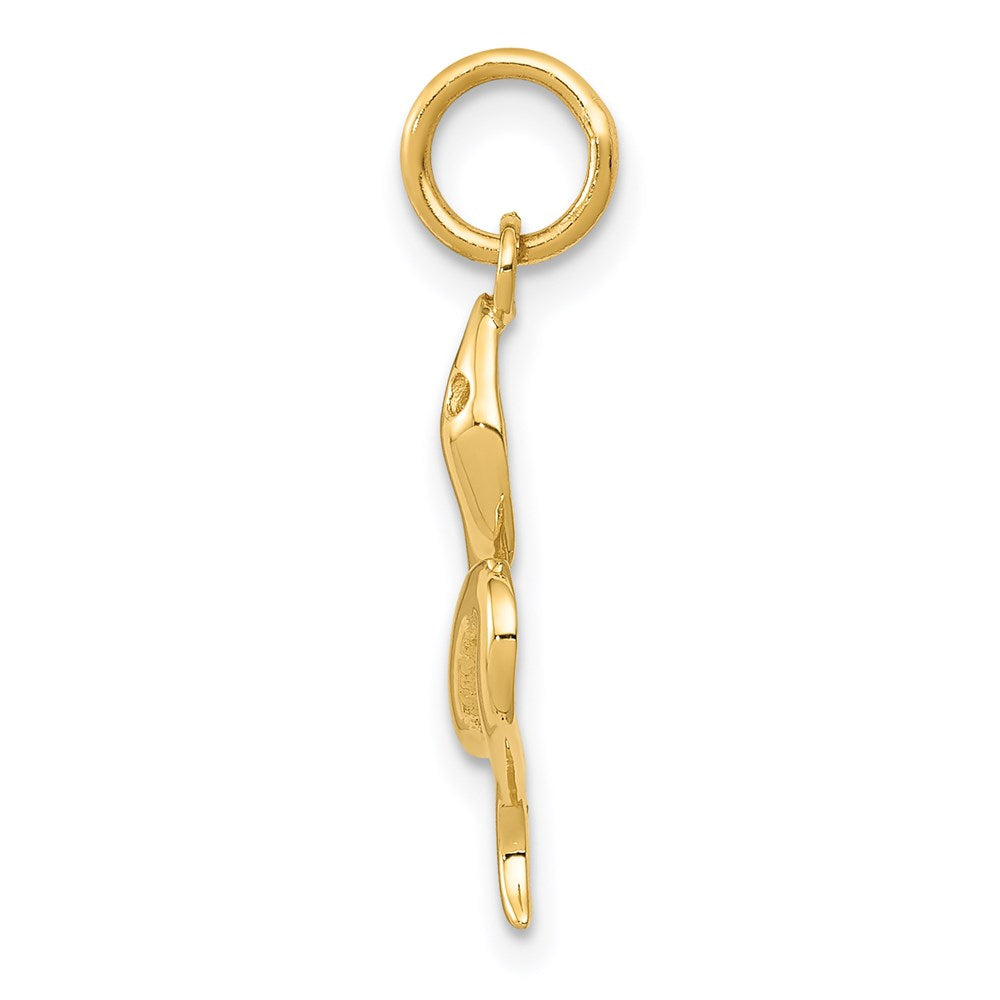 14K Gelbgold Massiv Poliert Schlange Charm