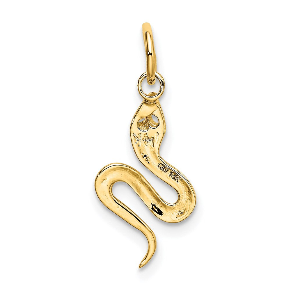 14K Gelbgold Massiv Poliert Schlange Charm