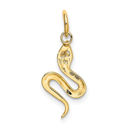 14K Gelbgold Massiv Poliert Schlange Charm