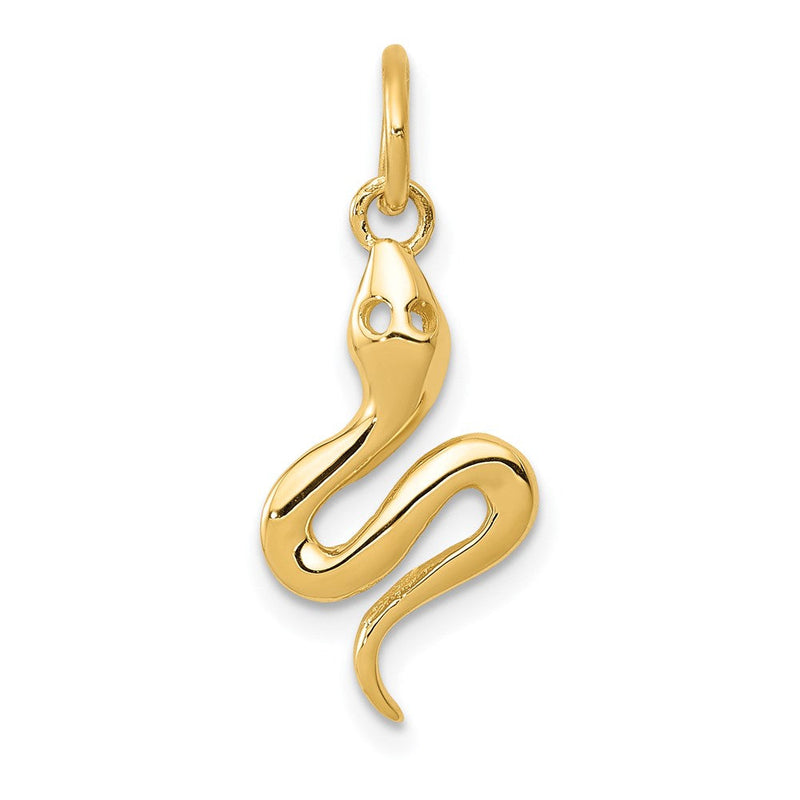 14K Gelbgold Massiv Poliert Schlange Charm