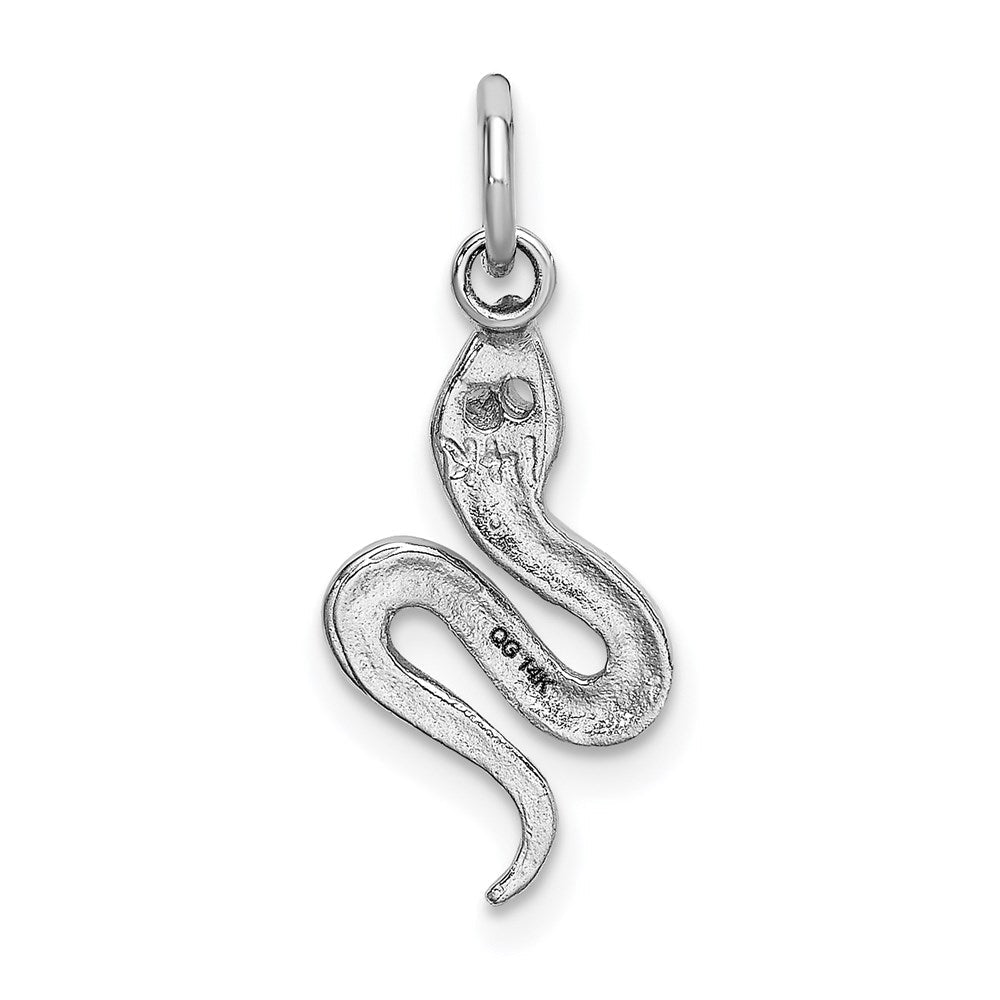14K Weißgold Massiv Poliert Schlange Charm