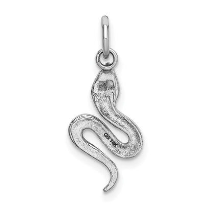 14K Weißgold Massiv Poliert Schlange Charm