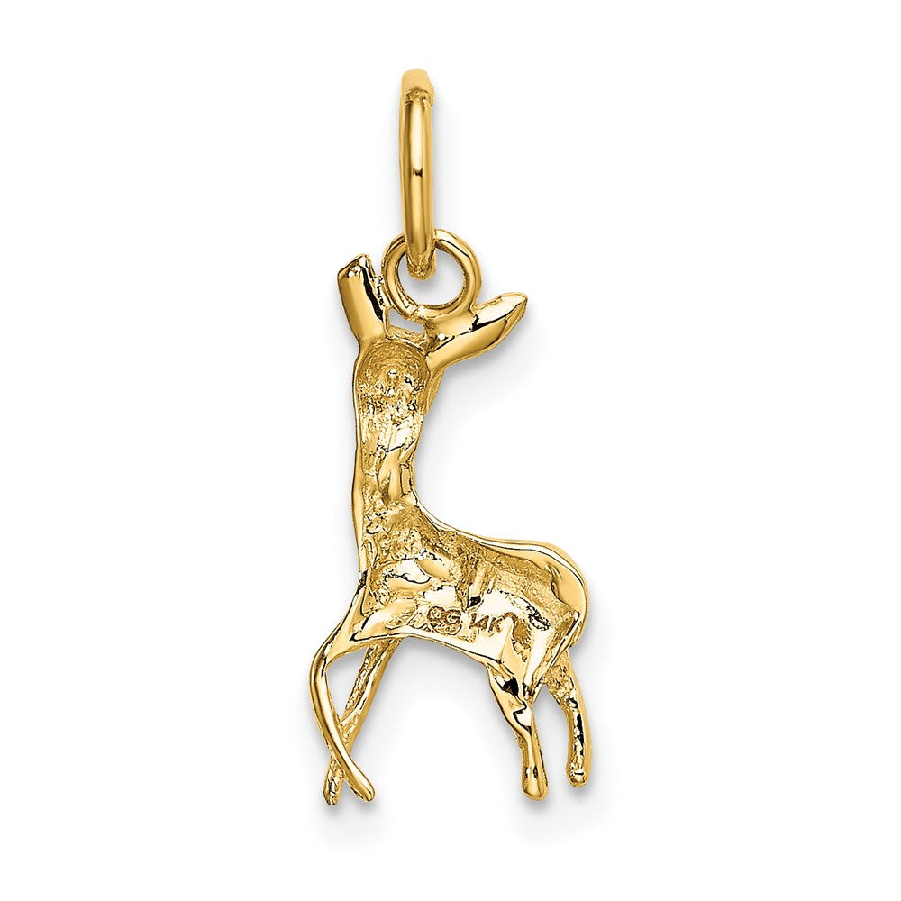 14K Gelbgold Poliert Offen-backed Hirsch Charm