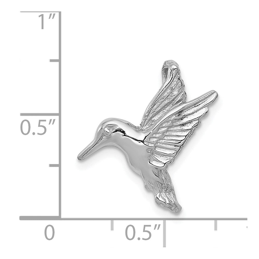 14K Weißgold Poliert Offen-backed Hummingbird Kette Anhänger