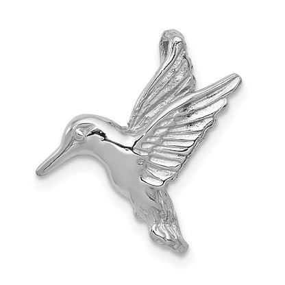 14K Weißgold Poliert Offen-backed Hummingbird Kette Anhänger