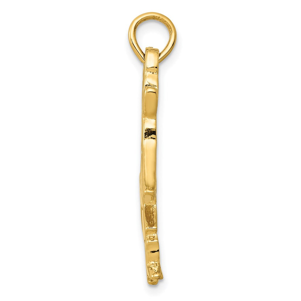 14K Gelbgold Poliert 3-Dimensionaler Kokopelli Charm