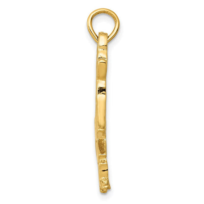 14K Gelbgold Poliert 3-Dimensionaler Kokopelli Charm