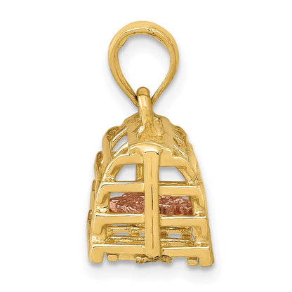 14K Bicolor Gold Polierter 3-D-Hummerreusen-Anhänger