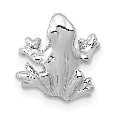 14K Weißgold Massiv Poliert 3-d Frosch Charm