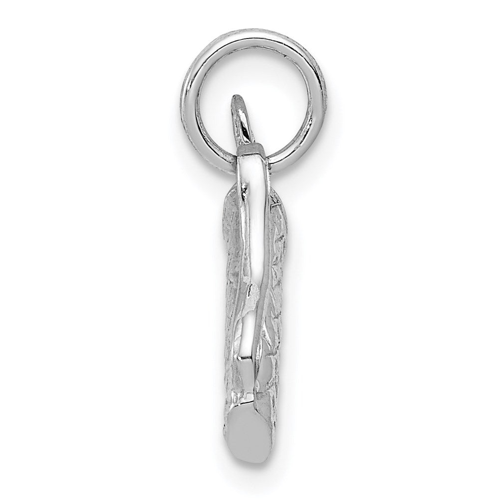 14K Weißgold Massiv Poliert 3-d Golf Bag/clubs Charm