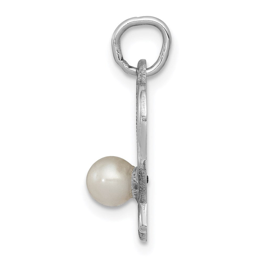 14K Weißgold Tennis Racquets mit Fwc Perle Charm