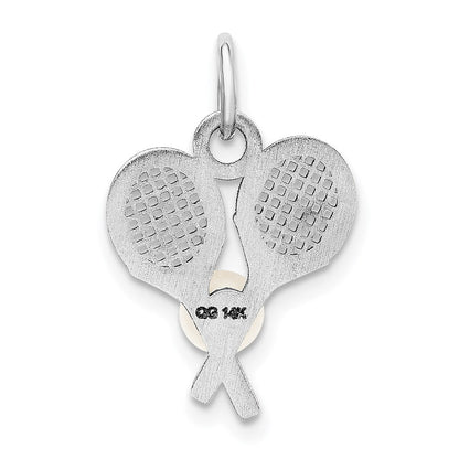 14K Weißgold Tennis Racquets mit Fwc Perle Charm