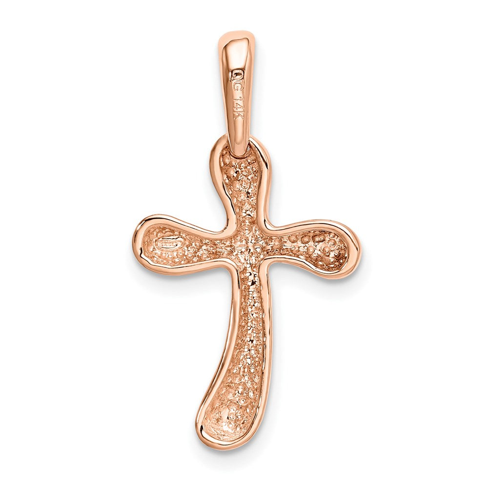 14K Roségold Kreuz-Anhänger in Freiform