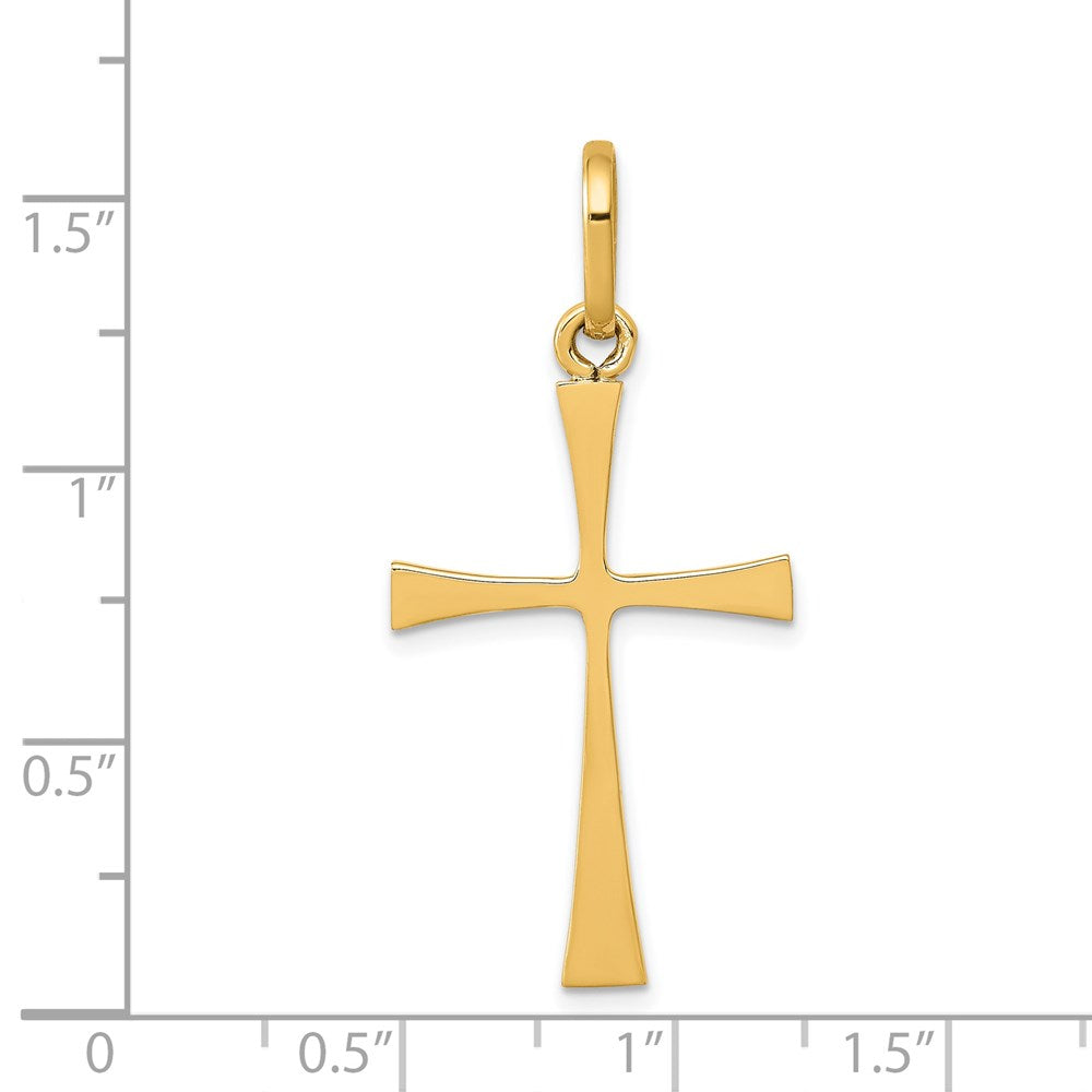 14K Gelbgold Polierter Kreuzanhänger