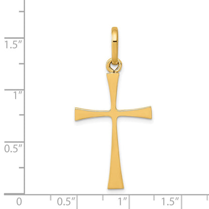 14K Gelbgold Polierter Kreuzanhänger