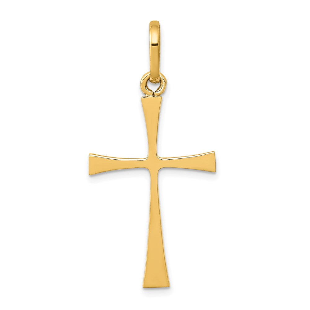 14K Gelbgold Polierter Kreuzanhänger