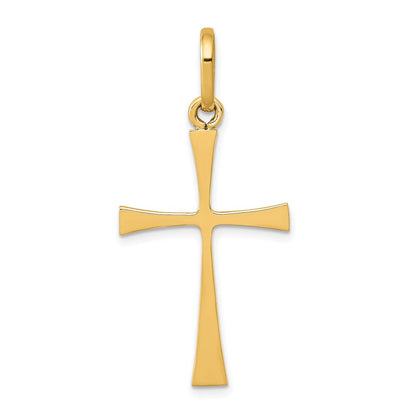 14K Gelbgold Polierter Kreuzanhänger