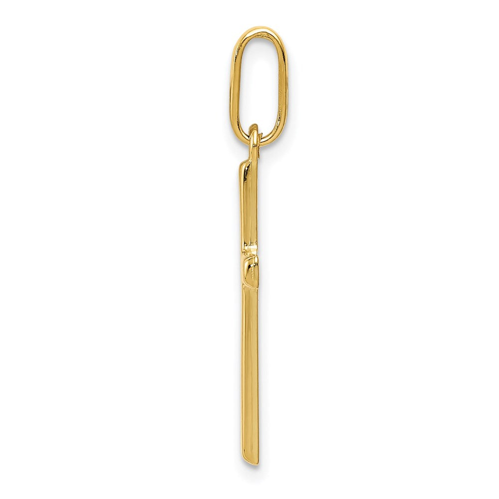 14K Gelbgold Hohl Kreuz Anhänger