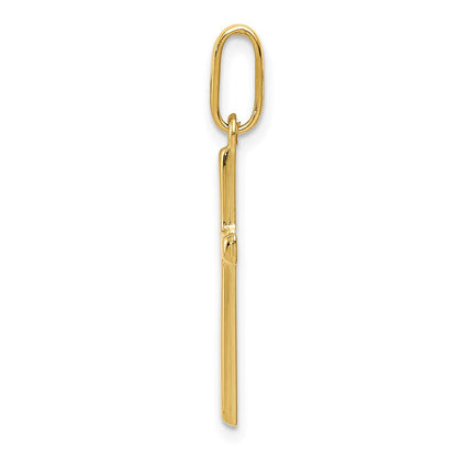 14K Gelbgold Hohl Kreuz Anhänger