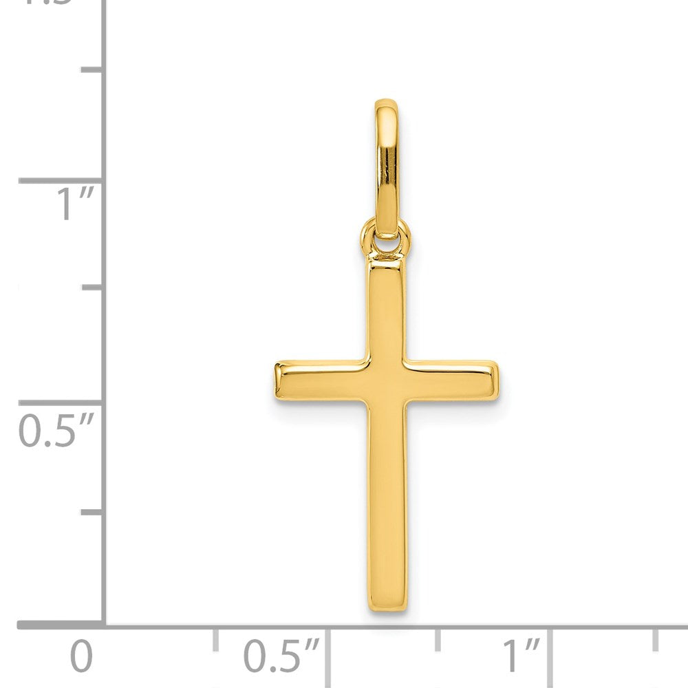 14K Gelbgold Hohl Kreuz Anhänger