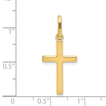 14K Gelbgold Hohl Kreuz Anhänger