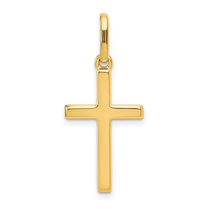 14K Gelbgold Hohl Kreuz Anhänger