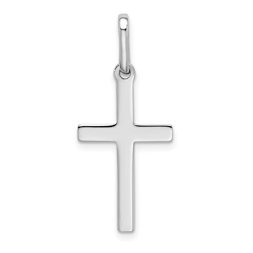 14K Weißgold Hohl Kreuz Anhänger