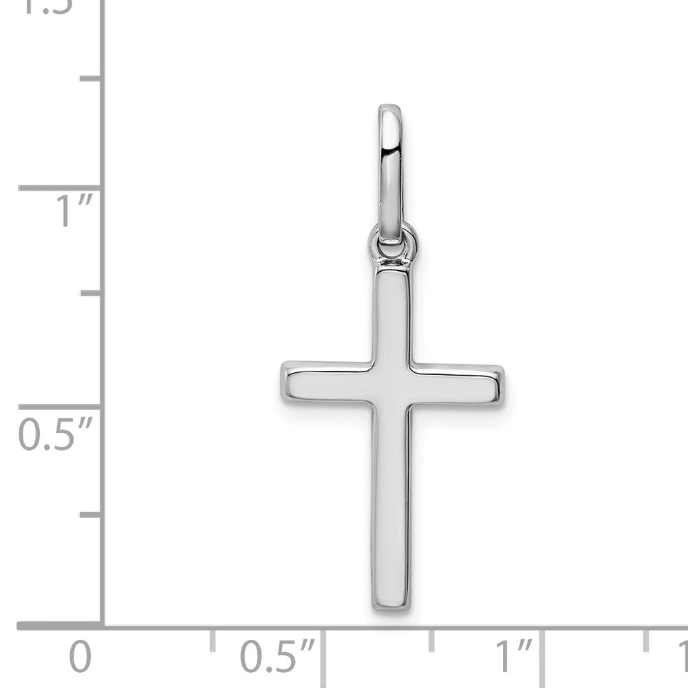 14K Weißgold Hohl Kreuz Anhänger