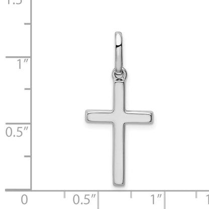 14K Weißgold Hohl Kreuz Anhänger