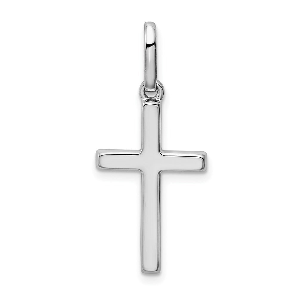 14K Weißgold Hohl Kreuz Anhänger