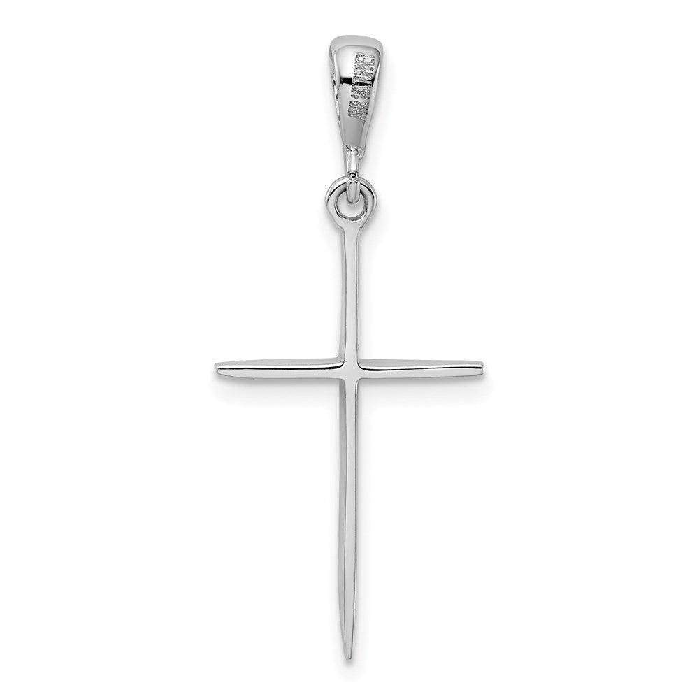 14K Weißgold Kreuz Anhänger