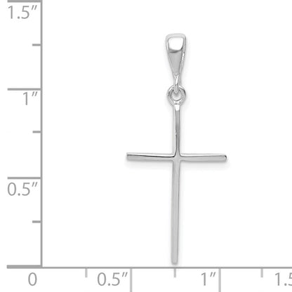 14K Weißgold Kreuz Anhänger