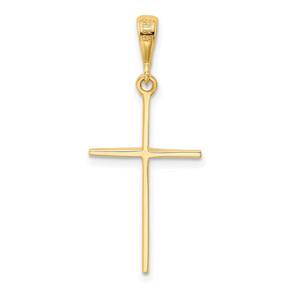 14K Gelbgold Poliert Kreuz Anhänger