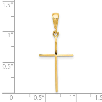14K Gelbgold Poliert Kreuz Anhänger