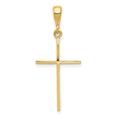 14K Gelbgold Poliert Kreuz Anhänger