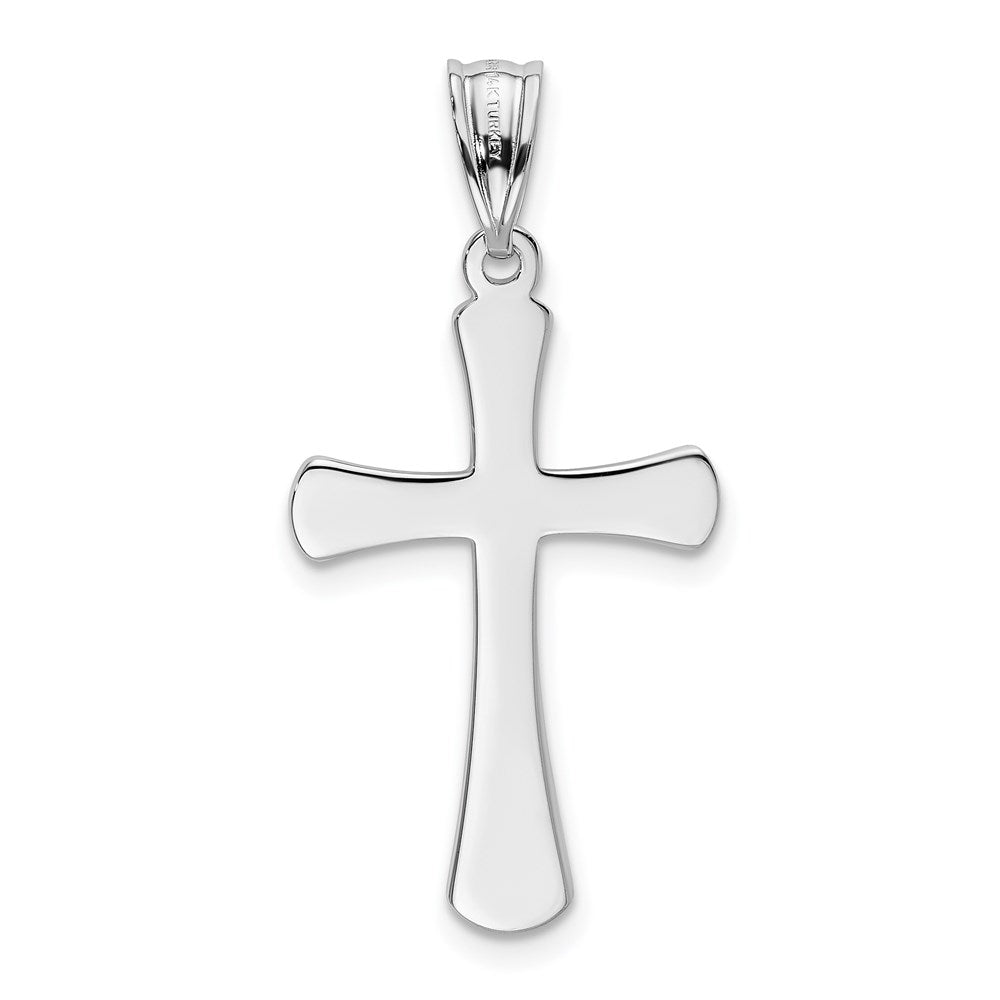 14K Weißgold Hohl Kreuz Anhänger