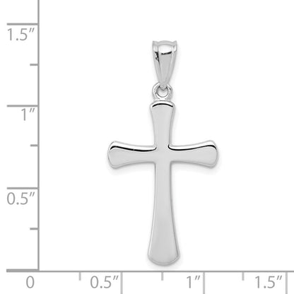14K Weißgold Hohl Kreuz Anhänger